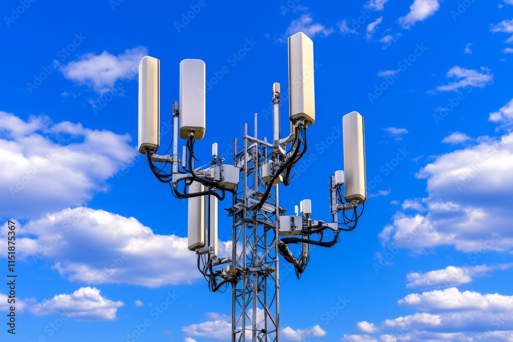 A cross-section of a GSM cell tower, showcasing its internal components like antennas, transceivers, and base station controllers A cross-section of a GSM cell tower, showcasing its internal components like antennas, transceivers, and base station controllers