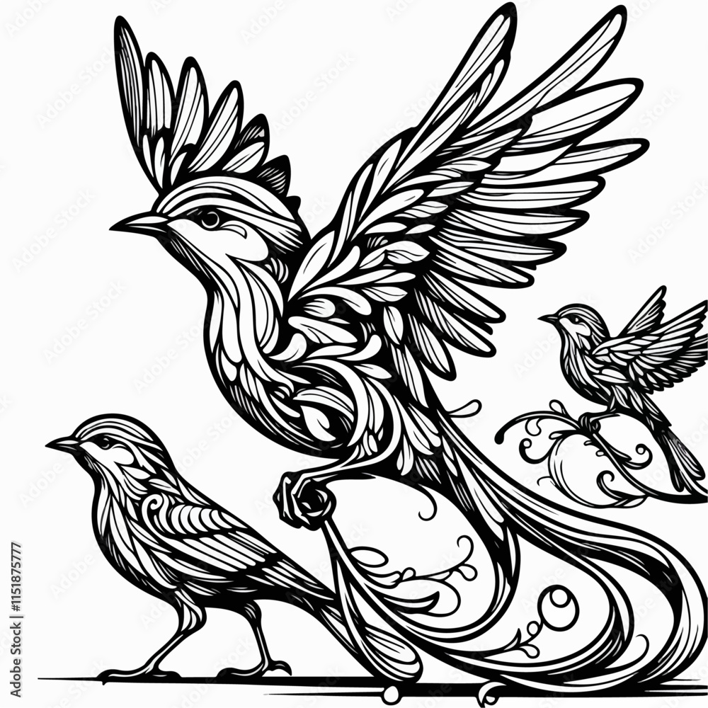 Fototapeta premium vector illustration of a bird, cartoon bird
