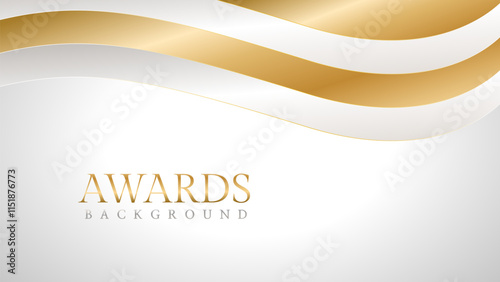 Elegant awards background with gold and silver ribbons, perfect for ceremonies, certificates, presentations, and promotions. Modern and luxurious design exuding prestige and professionalism