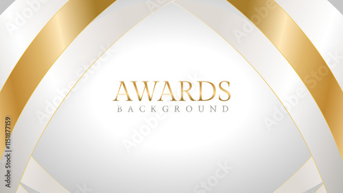 Elegant awards background with gold and silver ribbons, perfect for ceremonies, certificates, presentations, and promotions. Modern and luxurious design exuding prestige and professionalism