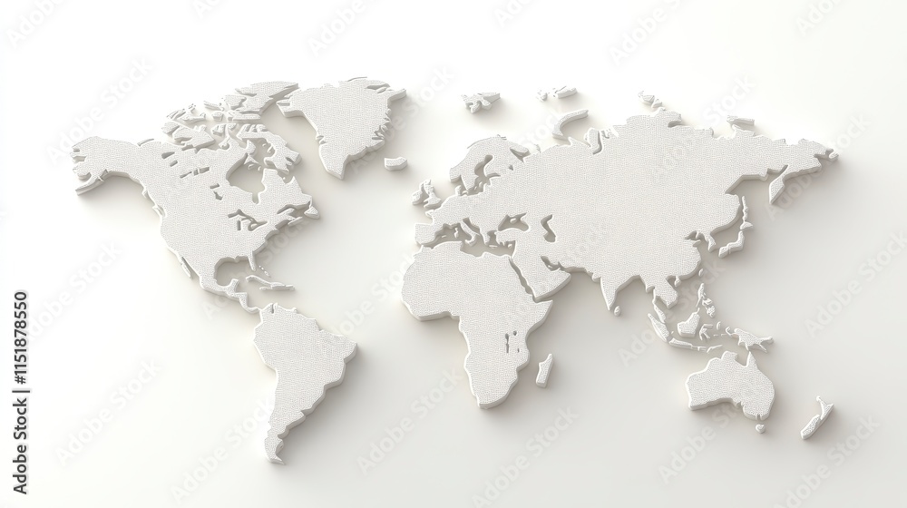 A textured white world map displayed on a light background, emphasizing geography and global connectivity. A textured white world map displayed on a light background, emphasizing geography and global connectivity.