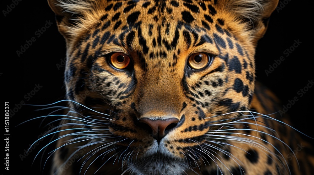 Magnificent Leopard Portrait: A Close-Up of Wild Beauty Magnificent Leopard Portrait: A Close-Up of Wild Beauty