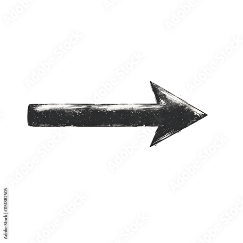 Grunge Right Arrow Icon Against png isolated on transparent background photo