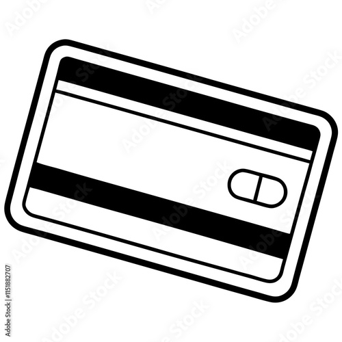 Credit Card Line Art Vector Illustration