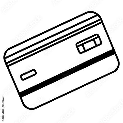 Credit Card Line Art Vector Illustration