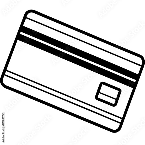 Credit Card Line Art Vector Illustration