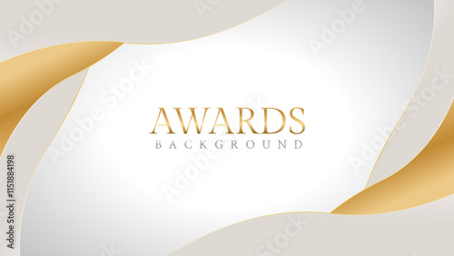 Elegant awards background with gold and silver ribbons, perfect for ceremonies, certificates, presentations, and promotions. Modern and luxurious design exuding prestige and professionalism
