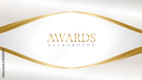 Elegant awards background with gold and silver ribbons, perfect for ceremonies, certificates, presentations, and promotions. Modern and luxurious design exuding prestige and professionalism