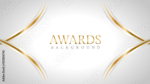 Elegant awards background with gold and silver ribbons, perfect for ceremonies, certificates, presentations, and promotions. Modern and luxurious design exuding prestige and professionalism