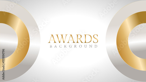 Elegant awards background with gold and silver ribbons, perfect for ceremonies, certificates, presentations, and promotions. Modern and luxurious design exuding prestige and professionalism