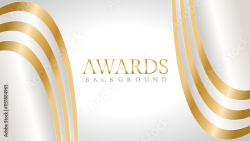 Elegant awards background with gold and silver ribbons, perfect for ceremonies, certificates, presentations, and promotions. Modern and luxurious design exuding prestige and professionalism