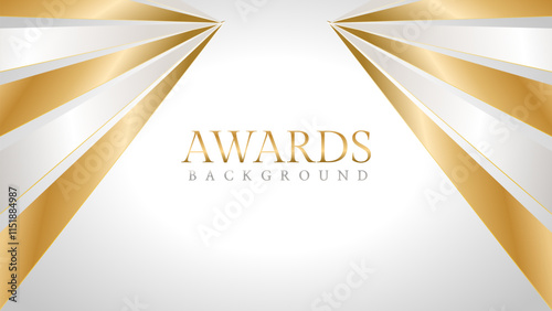 Elegant awards background with gold and silver ribbons, perfect for ceremonies, certificates, presentations, and promotions. Modern and luxurious design exuding prestige and professionalism