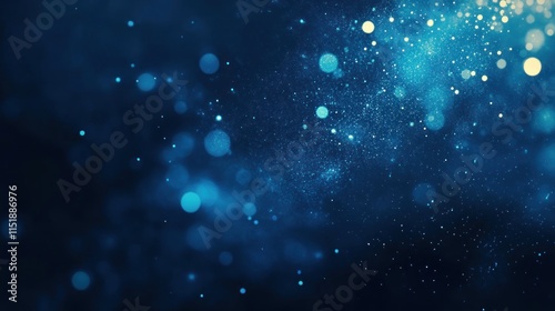 Dark blue and glow particle abstract background