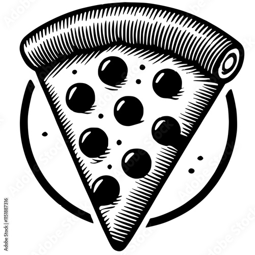 Silhouette of a slice of pizza