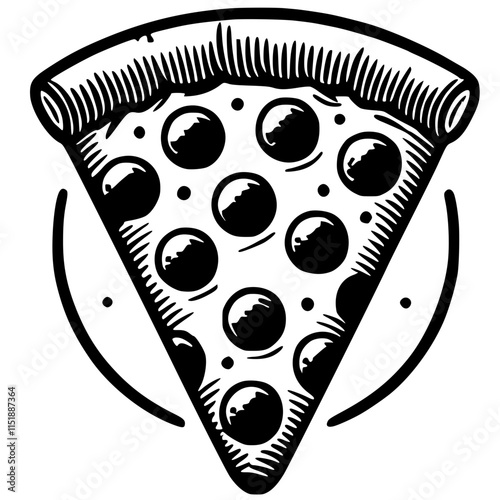 Silhouette of a slice of pizza