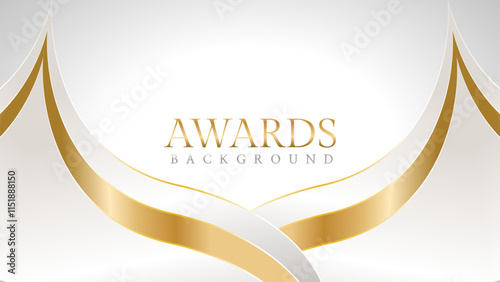 Elegant awards background with gold and silver ribbons, perfect for ceremonies, certificates, presentations, and promotions. Modern and luxurious design exuding prestige and professionalism