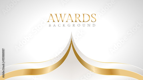 Elegant awards background with gold and silver ribbons, perfect for ceremonies, certificates, presentations, and promotions. Modern and luxurious design exuding prestige and professionalism