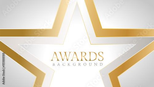 Elegant awards background with gold and silver ribbons, perfect for ceremonies, certificates, presentations, and promotions. Modern and luxurious design exuding prestige and professionalism