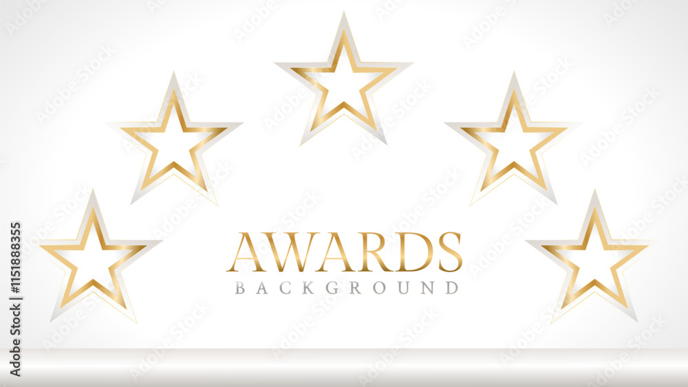 Elegant awards background with gold and silver ribbons, perfect for ceremonies, certificates, presentations, and promotions. Modern and luxurious design exuding prestige and professionalism Elegant awards background with gold and silver ribbons, perfect for ceremonies, certificates, presentations, and promotions. Modern and luxurious design exuding prestige and professionalism