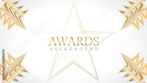 Elegant awards background with gold and silver ribbons, perfect for ceremonies, certificates, presentations, and promotions. Modern and luxurious design exuding prestige and professionalism