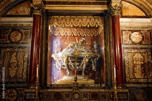 Il reliquiario della culla nella Basilica di Santa Maria Maggiore. Roma, Italia
