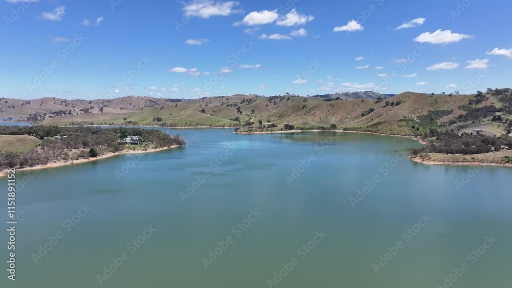 Aerial footage of Bonnie Doon Victoria Australia