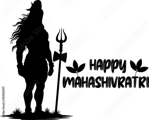 Hindu Festival Mahashivratri Icon Vector Calligraphy Image