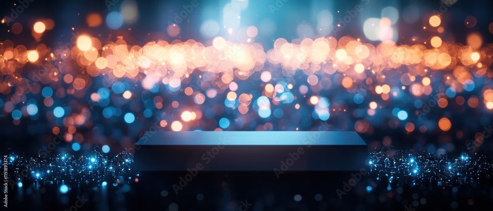 Obraz premium Festival Product Display at Vibrant Event Location Bokeh Lights Environment Stunning Viewpoint