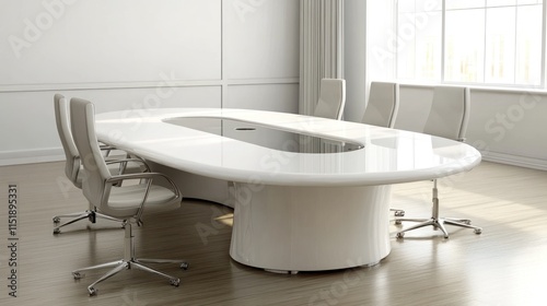 Modern White Conference Room Interior Design photo