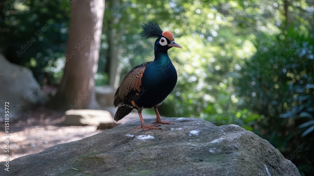 A Majestic Bird Perched Upon A Rock In Nature A Majestic Bird Perched Upon A Rock In Nature