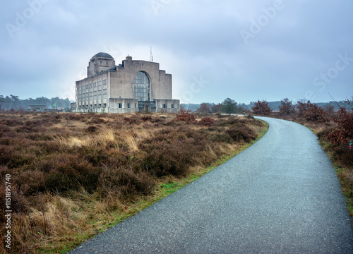 heath landscape near radio kootwijk in the netherlands near apeldoorn photo