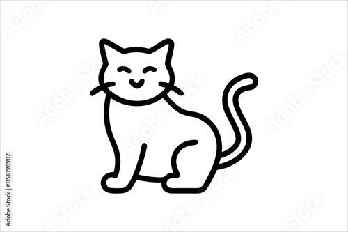cat line art vector, silhouette, set design