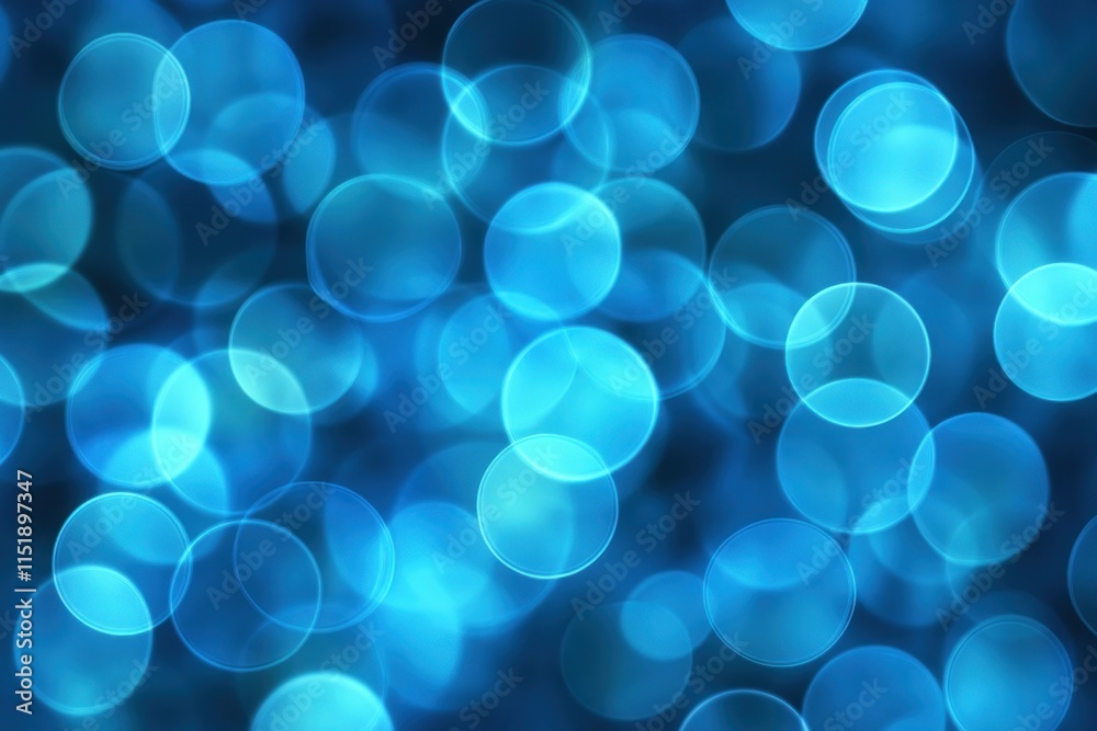 Abstract blue bokeh background featuring glowing circles, creating a vibrant and ethereal atmosphere suitable for a range of creative projects and designs.
