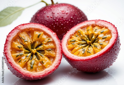 Photo of a fresh and healthy piece of passion fruit photo