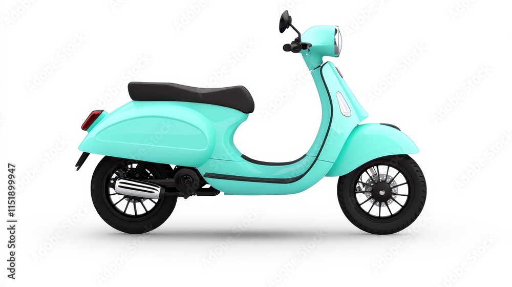 A vibrant turquoise scooter with a sleek design, featuring a comfortable seat and stylish wheels, perfect for urban commuting. A vibrant turquoise scooter with a sleek design, featuring a comfortable seat and stylish wheels, perfect for urban commuting.
