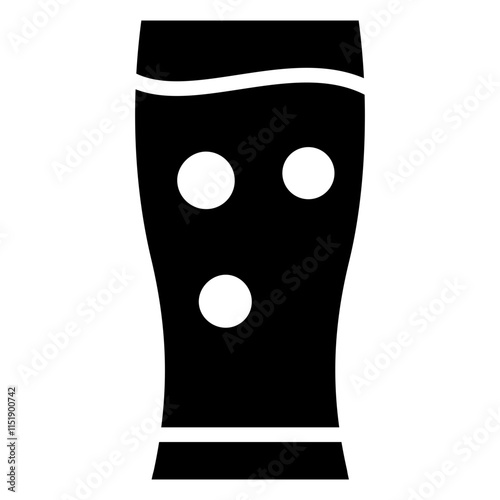 Pint Of Beer Glyph Icon, Black And White Glyph Icon Symbol