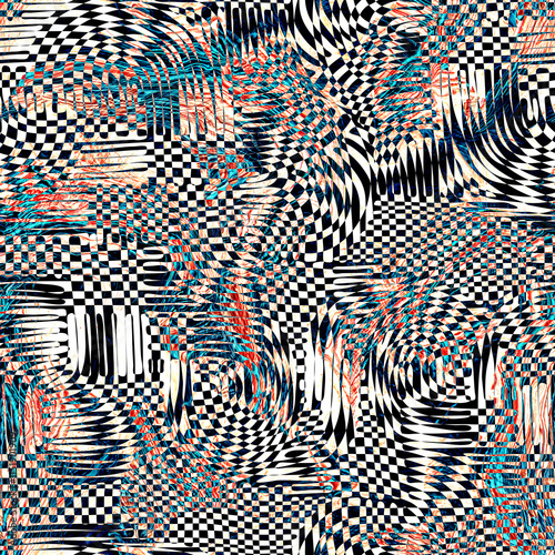 Quadro su tela Modern abstract seamless textured pattern in monochrome tones