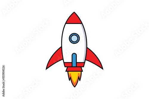 Rocket Launch Vector Illustration