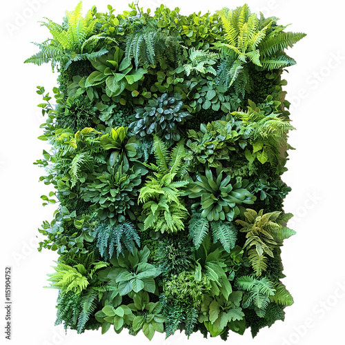 Lush Green Artificial Wall Decor Adds a Natural Touch png isolated on transparent background photo