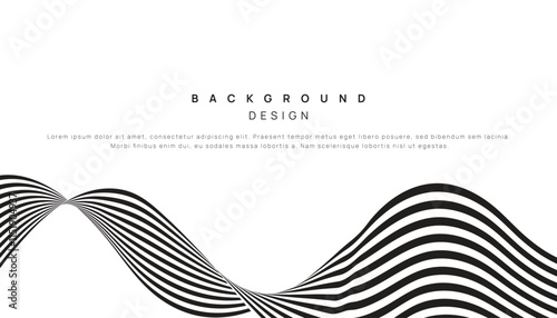 Abstract wavy graphic in black and white with fluid lines forming a striking background. Perfect for creative, modern designs, or professional presentations needing a dynamic touch.