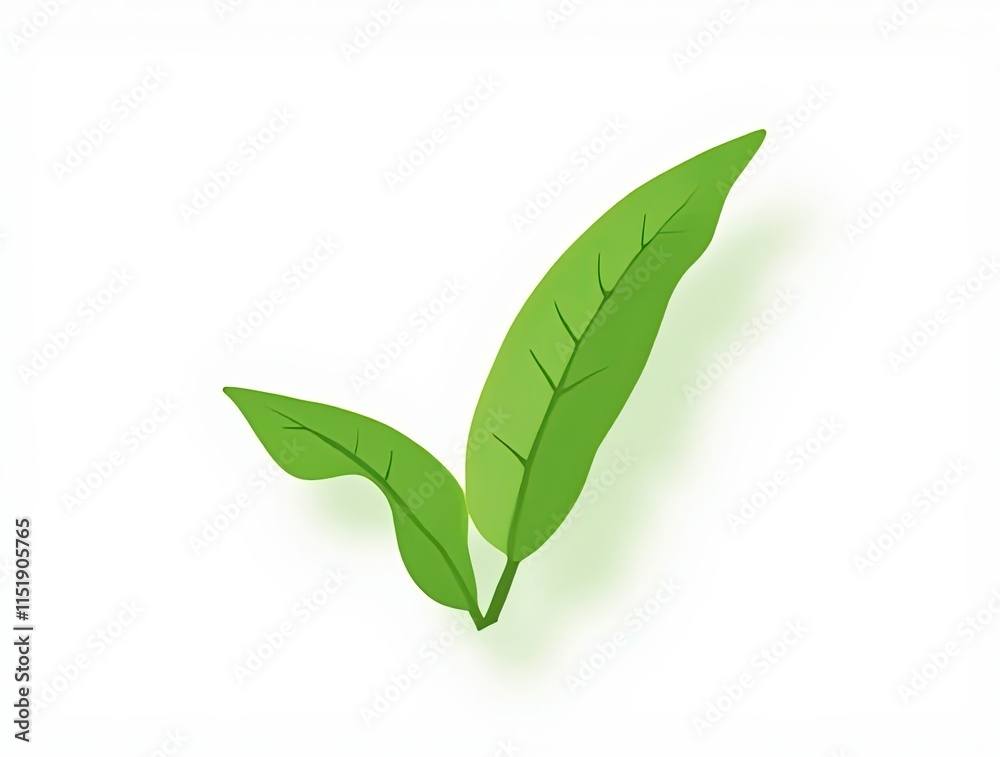 Vibrant Green Leaves Against a Soft White Background Representing Nature's Elegance and Freshness Vibrant Green Leaves Against a Soft White Background Representing Nature's Elegance and Freshness