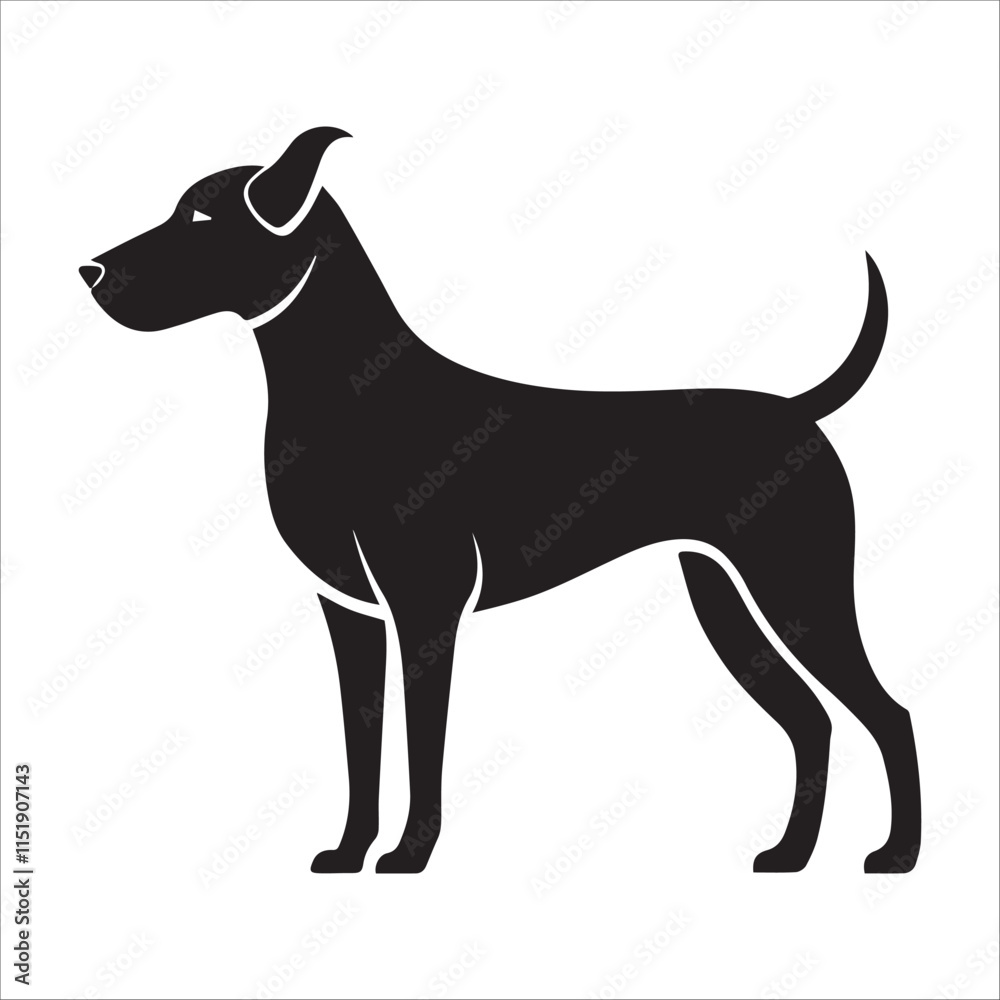 Dog black Silhouette vector isolated on a white background Dog black Silhouette vector isolated on a white background