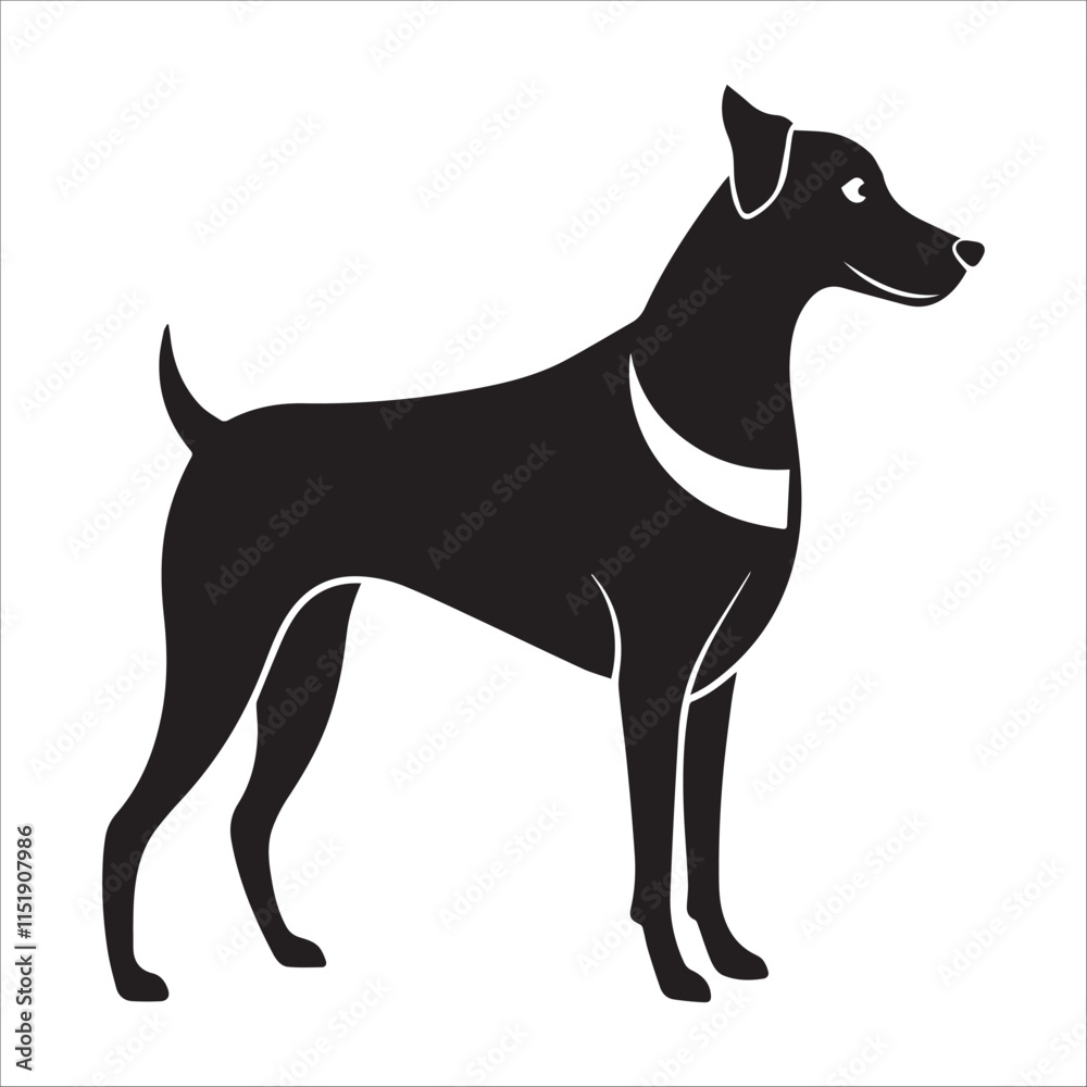 Dog black Silhouette vector isolated on a white background Dog black Silhouette vector isolated on a white background
