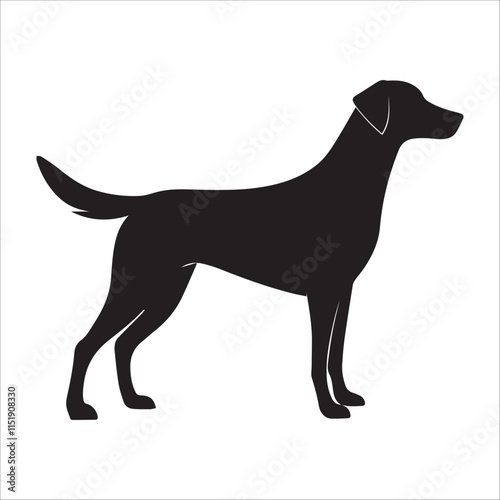 Dog black Silhouette vector isolated on a white background 