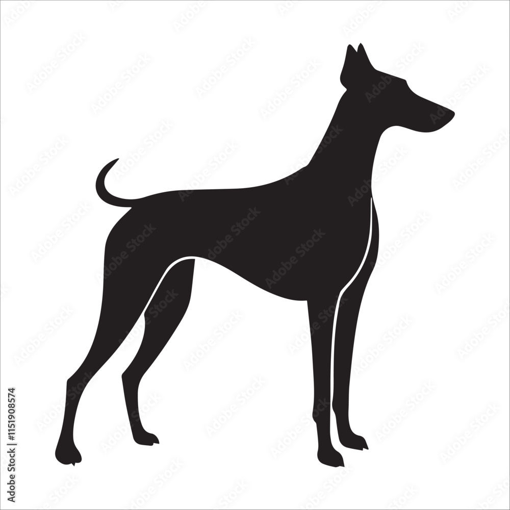 Obraz premium Dog black Silhouette vector isolated on a white background 