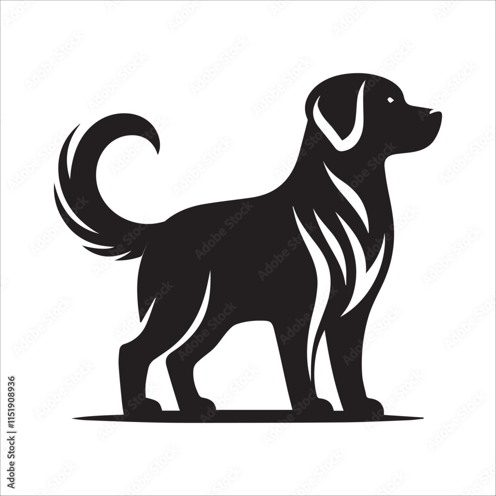 Dog black Silhouette vector isolated on a white background Dog black Silhouette vector isolated on a white background
