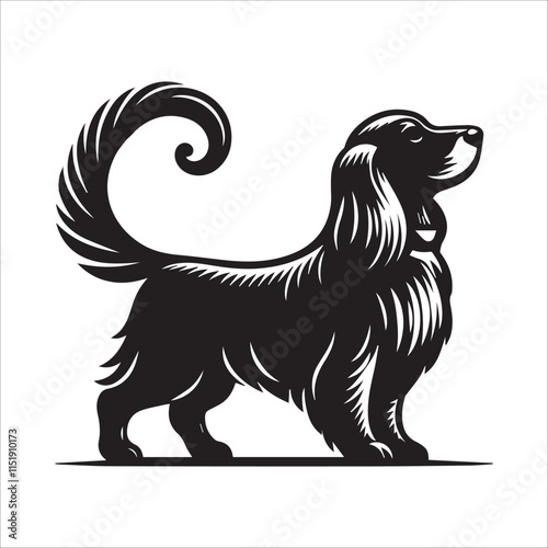 Dog black Silhouette vector isolated on a white background 