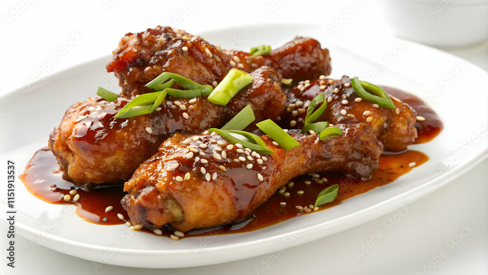 Glazed Chicken Drumsticks with Sesame Seeds and Green Onions Glazed Chicken Drumsticks with Sesame Seeds and Green Onions