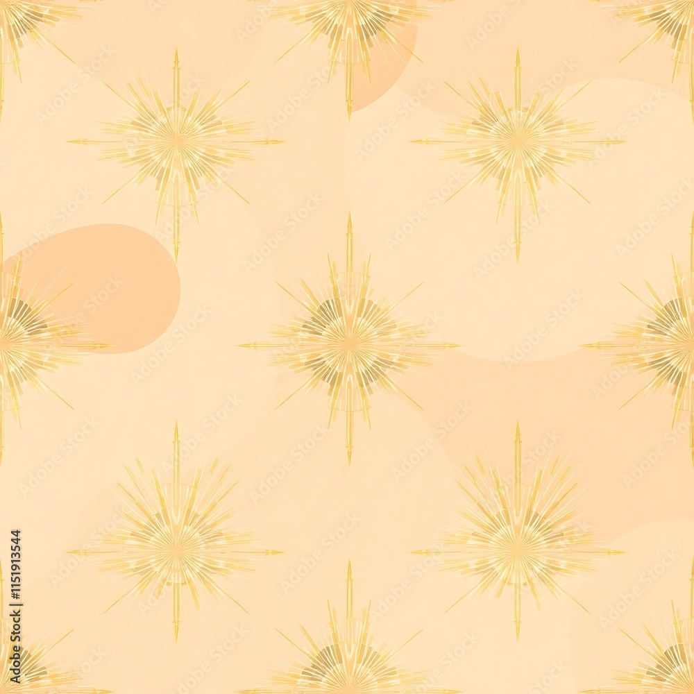 Obraz premium Golden Starburst Seamless Pattern 