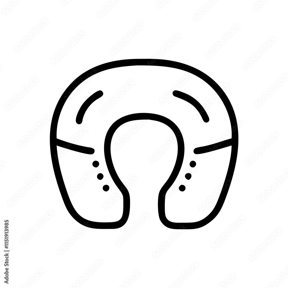 Travel neck pillow icon for comfort during travel and relaxation concept with copy space Travel neck pillow icon for comfort during travel and relaxation concept with copy space